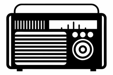 vintage radio line art silhouette vector illustration