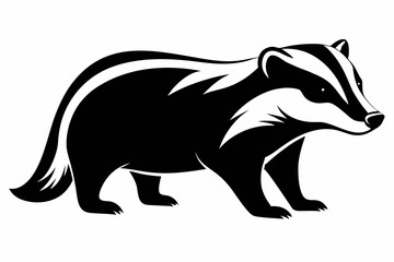 badger line art silhouette vector illustration