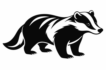 badger line art silhouette vector illustration