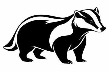 badger line art silhouette vector illustration
