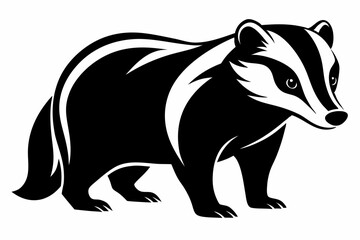 badger line art silhouette vector illustration