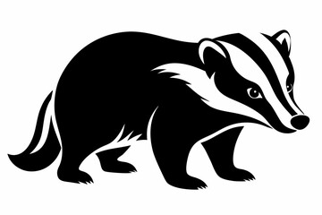 badger line art silhouette vector illustration
