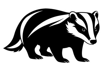 badger line art silhouette vector illustration