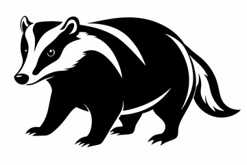 badger line art silhouette vector illustration