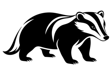 badger line art silhouette vector illustration