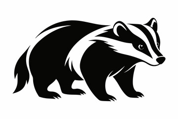 badger line art silhouette vector illustration