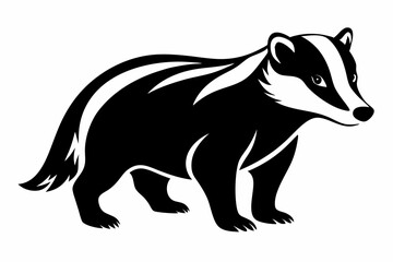 Obraz premium badger line art silhouette vector illustration