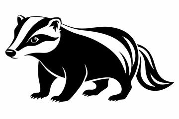 badger line art silhouette vector illustration