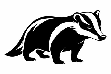 badger line art silhouette vector illustration