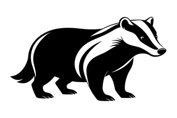 badger line art silhouette vector illustration