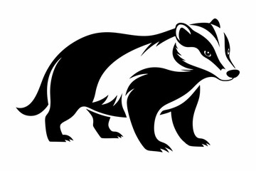 badger line art silhouette vector illustration