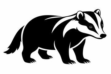 badger line art silhouette vector illustration