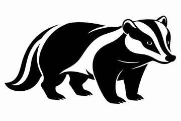 badger line art silhouette vector illustration