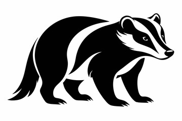 badger line art silhouette vector illustration