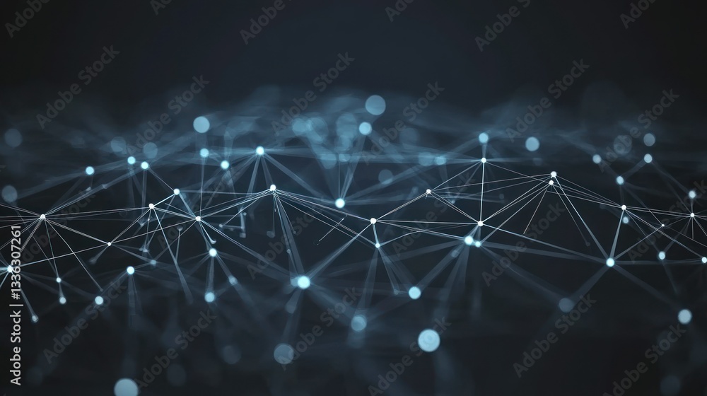 Aufkleber Abstract representation of connected nodes forming a network design
