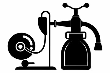 breastfeeding pump line art silhouette vector illustration