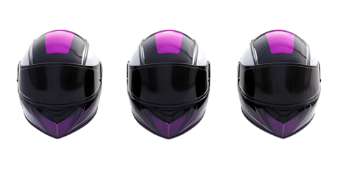 Pack Helmet set against transparent background for Safety Gear Branding, Motorcycle Accessories, or Sports Equipment Projects