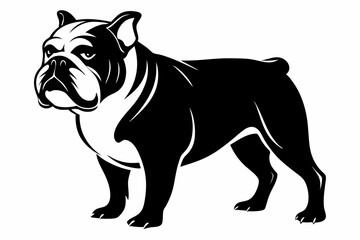 bulldog line art silhouette vector illustration