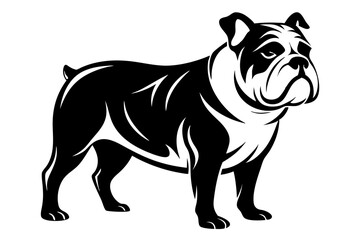 bulldog line art silhouette vector illustration