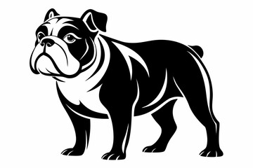 bulldog line art silhouette vector illustration