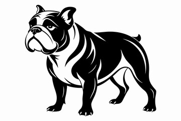 bulldog line art silhouette vector illustration