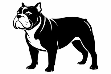 bulldog line art silhouette vector illustration