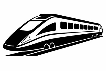 bullet train line art silhouette vector illustration
