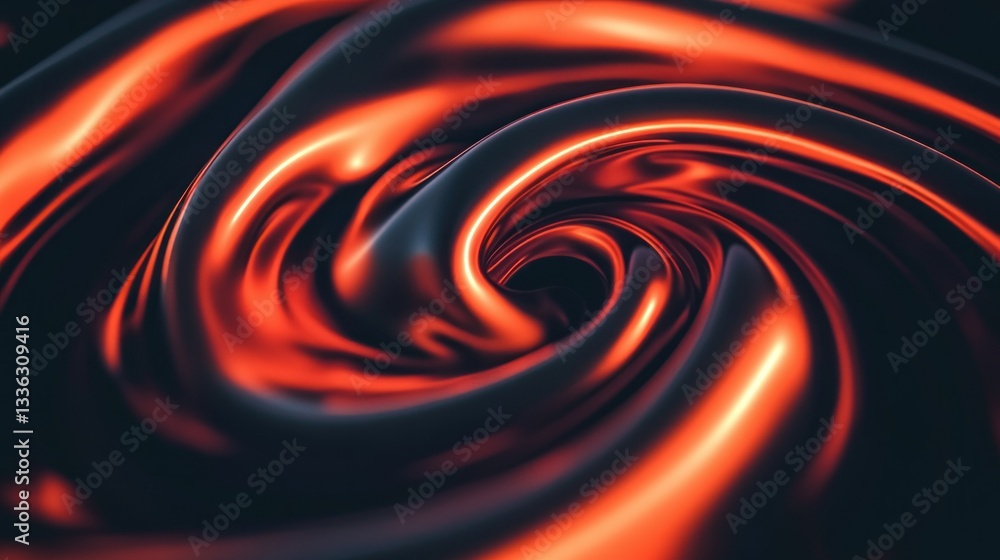Poster Abstract artwork showing curved shapes and flowing colors with highlights