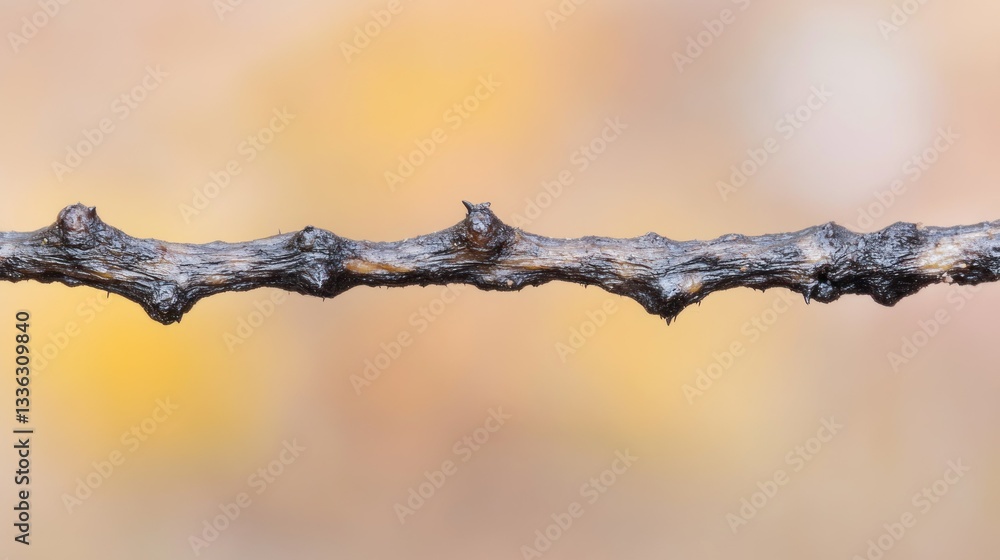 Poster A closeup image of a single branch with small thornlike projections