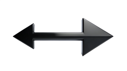 3d black arrow isolated on transparent background. Png