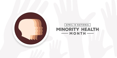 Obraz premium April Is Minority Health Month. Great for posters, banner, social media and more. White background.