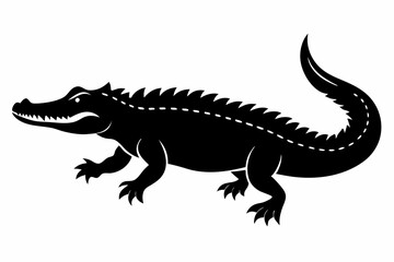 crocodile line art silhouette vector illustration