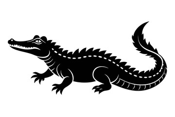 crocodile line art silhouette vector illustration