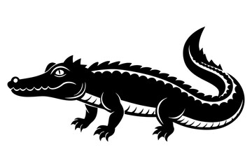 crocodile line art silhouette vector illustration
