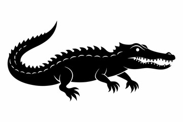 Fototapeta premium crocodile line art silhouette vector illustration