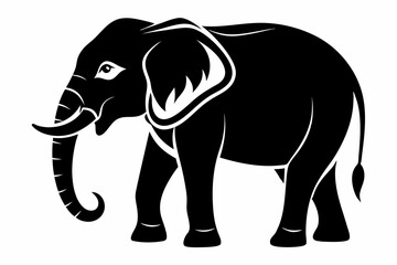 Obraz premium elephant line art silhouette vector illustration