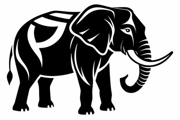 elephant line art silhouette vector illustration
