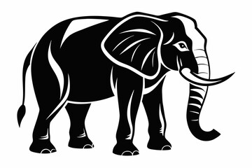 elephant line art silhouette vector illustration