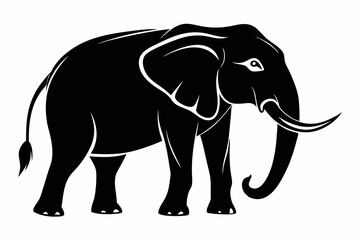 elephant animal line art silhouette vector illustration