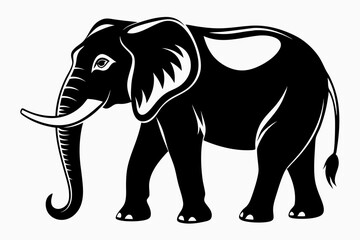 elephant animal line art silhouette vector illustration