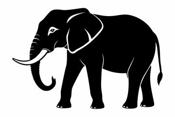 elephant animal line art silhouette vector illustration