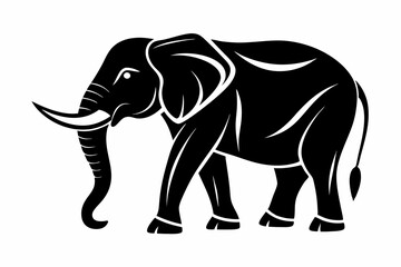 elephant animal line art silhouette vector illustration