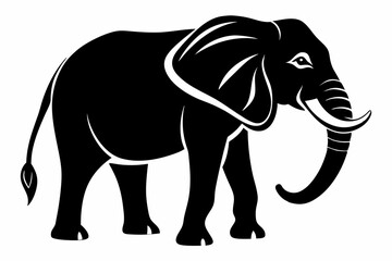 elephant animal line art silhouette vector illustration