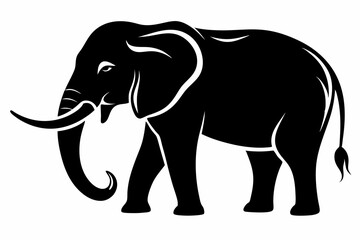 elephant animal line art silhouette vector illustration