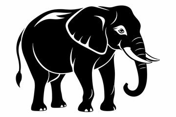 elephant animal line art silhouette vector illustration