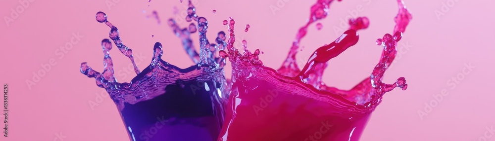 Aufkleber Two vibrant liquids are colliding creating dynamic splashes of color