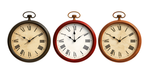 Pack Clock set against transparent background for Time Management, Office Decor, or Productivity-Themed Design Projects