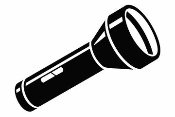 flashlight icon line art silhouette vector illustration