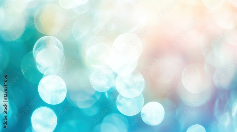 Poster Beautiful defocused circles of colors creating an abstract blurred background