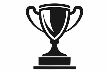 gold trophy line art silhouette vector illustration